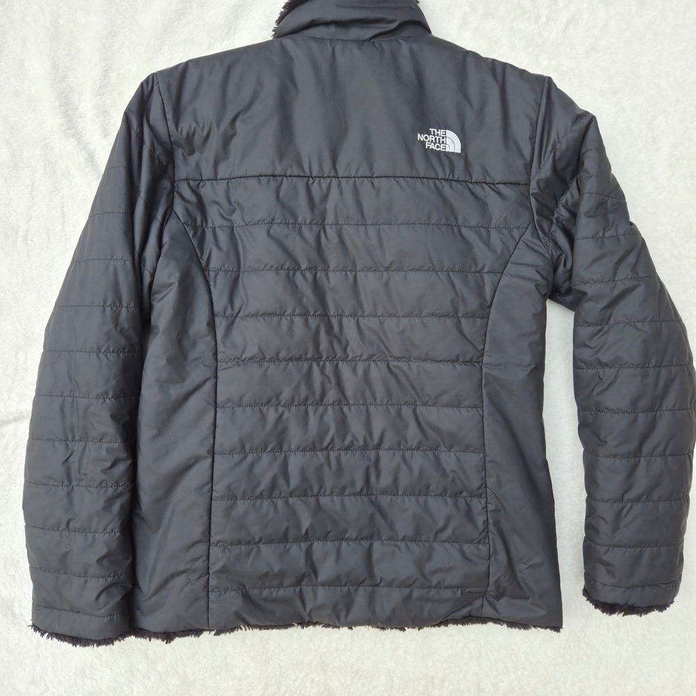 The North Face Reversible Jacket Girls L 14/16 Black Excellent Mossbud Swirl - Picture 6 of 11
